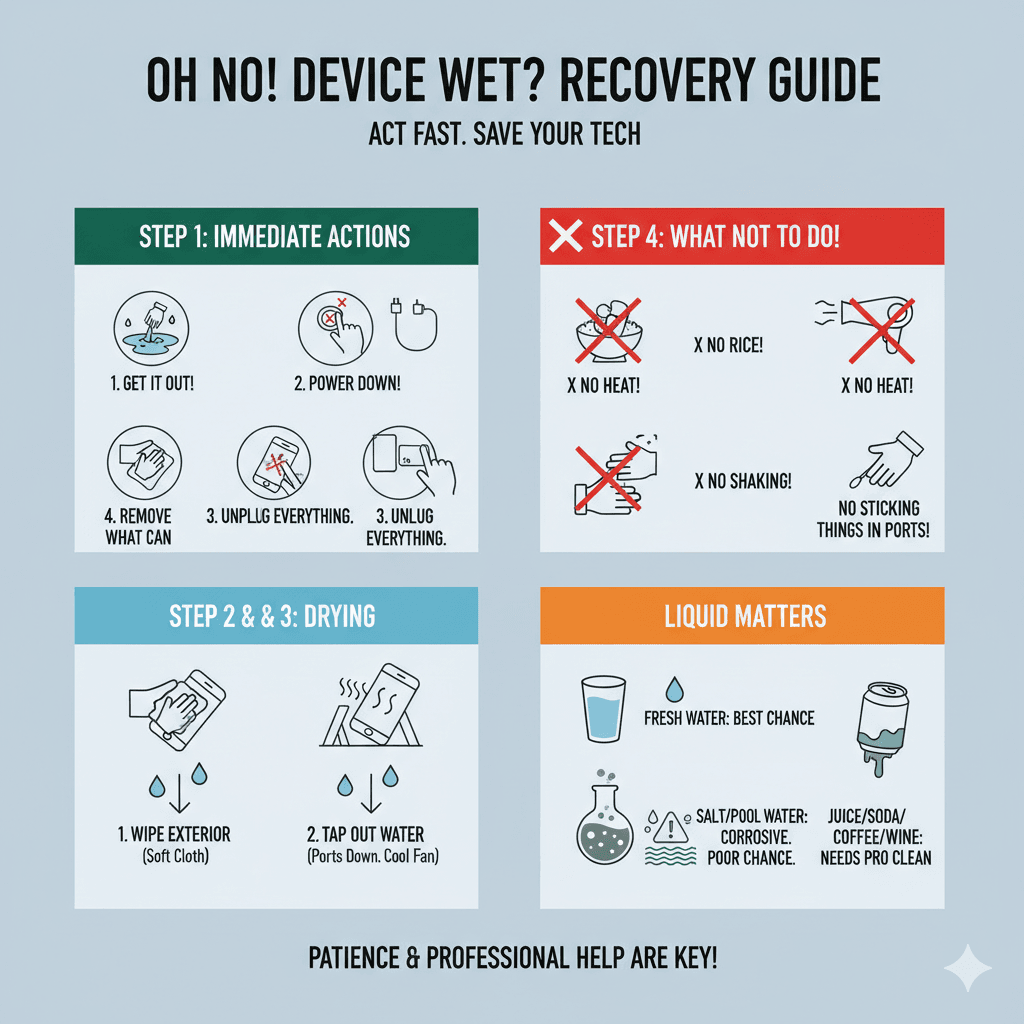 My Device Got Wet! Do I Need to Buy a New One?