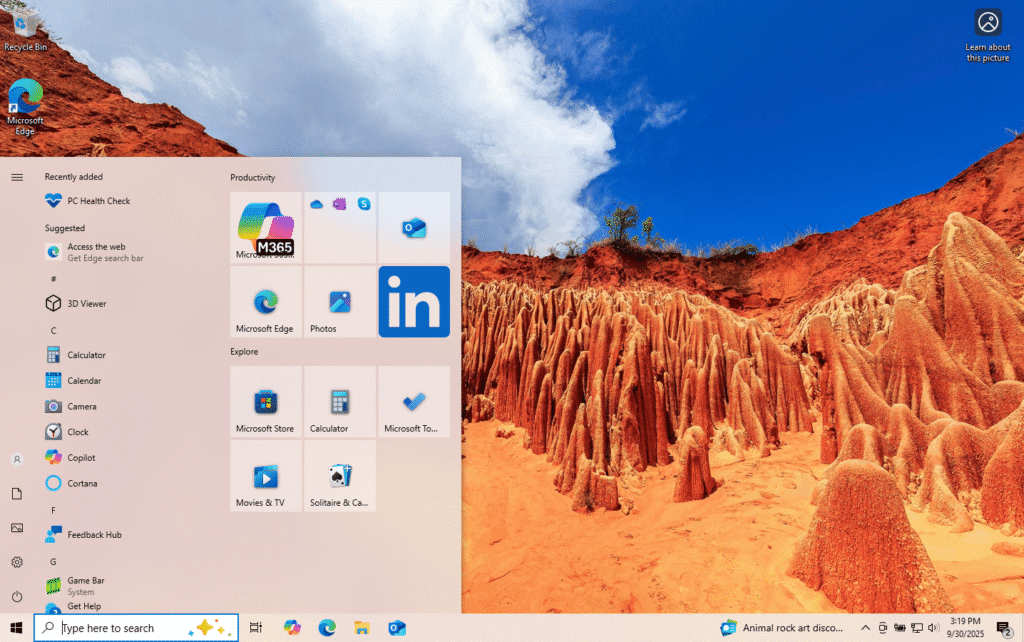 Win10Desktop Microsoft Windows 10 Desktop